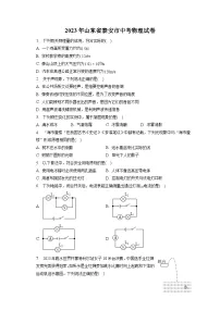 2023年山东省泰安市中考物理试卷（含答案解析）