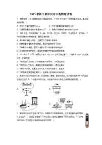 2023年四川省泸州市中考物理试卷（含答案解析）