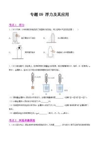 2023年中考物理真题分类汇编——专题09 浮力及其应用（全国通用）