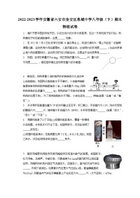 安徽省六安市金安区皋城中学2022-2023学年八年级下学期期末物理试卷（含答案）