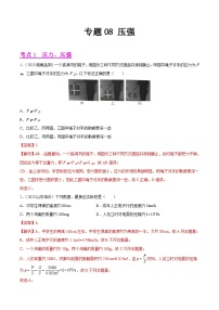 2023年中考物理真题分类汇编-专题08 压强