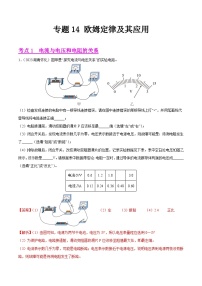 2023年中考物理真题分类汇编-专题14 欧姆定律及其应用