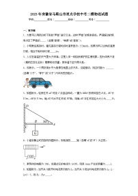 2023年安徽省马鞍山市星光学校中考二模物理试题（含解析）