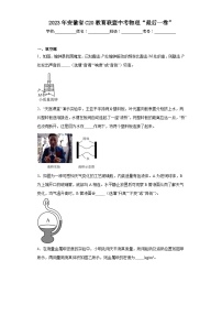 2023年安徽省C20教育联盟中考物理“最后一卷”（含解析）