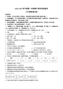 河北省石家庄市高邑县2022-2023学年九年级上学期期中考试物理试题