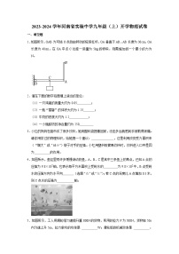 河南省实验中学2023-2024学年九年级上学期开学物理试卷