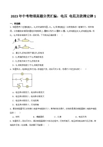 2023年中考物理真题分类汇编：电压 电阻及欧姆定律1专题及答案