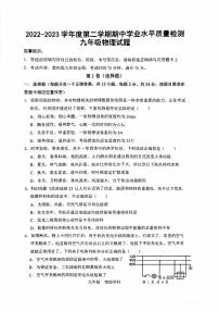 2022-2023学年度第二学期期中学业水平质量检测九年级物理试题（无答案）