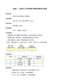 中考物理二轮复习实验专项练习实验10 探究压力作用效果的影响因素实验（含解析）