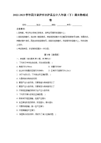 2022-2023学年四川省泸州市泸县五中八年级（下）期末物理试卷（含解析）