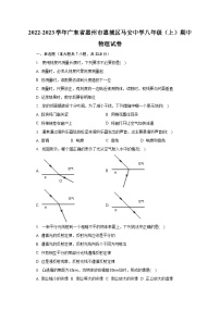 广东省惠州市惠城区马安中学2022-2023学年八年级上学期期中物理试卷