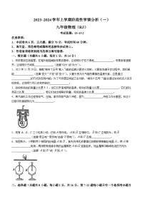 河南省平顶山市汝州市部分学校2023-2024学年九年级上学期9月月考物理试题