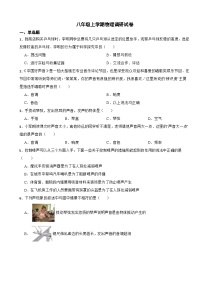 江苏省宿迁市2023年八年级上学期物理月考试卷(附答案）