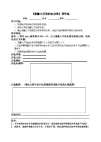 初中物理鲁教版 (五四制)九年级上册第四节 测量小灯泡的电功率导学案