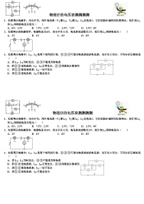 初中物理人教版九年级全册第1节 电压免费同步达标检测题