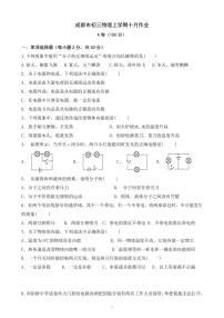 四川省成都市龙泉中学校2023-2024学年九年级上学期十月月考物理试卷