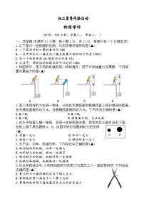 江苏省扬州市梅岭中学教育集团2023-2024学年九年级上学期10月素养体验物理试卷（月考）