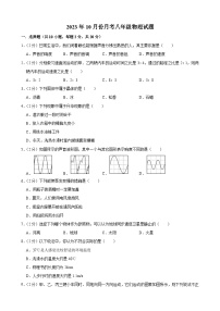 吉林省长春市榆树市八号镇中学2023-2024学年八年级上学期10月月考物理试题