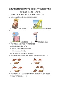 江苏省南通市崇川区田家炳中学2023-2024学年九年级上学期月考物理试卷（10月份）