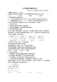 江苏省南京市育英外国语学校2023-2024学年上学期九年级第一次月考物理试卷