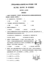 上海市民办华耀宝山实验学校2022-2023学年九年级上学期第一次月考物理试卷