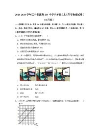 辽宁省沈阳市第一三四中学2023-2024学年八年级上学期月考物理试卷（10月份）