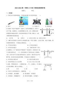 江苏省江阴市南闸实验学校2023-2024学年九年级上学期10月质量调研物理试卷（月考）