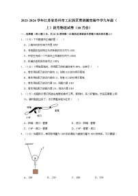 江苏省苏州市工业园区青剑湖实验中学2023-2024学年九年级上学期段考物理试卷（10月份）