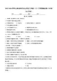 山东省枣庄市山亭区2023-2024学年上学期10月检测八年级物理试卷（B）（月考）