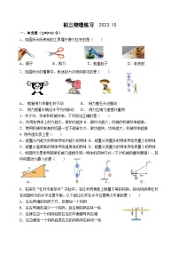 江苏省无锡市二泉中学2023-2024学年九年级上学期10月阶段练习物理试卷