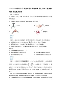 2022-2023学年江苏省扬州市江都区邵樊片九年级上学期物理期中试题及答案