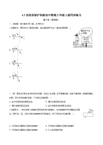 沪科版八年级全册第三节 光的折射精品课堂检测