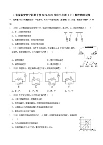 山东省泰安市宁阳县十校2020-2021学年上学期期中质量检测题九年级物理试卷