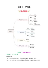 第二章 声现象【考点清单】-2023-2024学年八年级物理上学期期中考点大串讲（人教版）