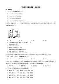 四川省泸州市2023年八年级上学期物理期中考试试卷(附答案）