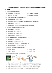 河北省唐山市2023年九年级上学期物理期中考试试卷(附答案）