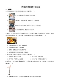 陕西省宝鸡市2023年九年级上学期物理期中考试试卷(附答案）