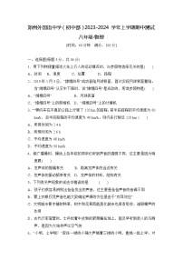 河南省郑州市郑州外国语学校2023-2024学年八年级上学期11月期中物理试题