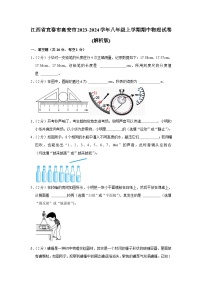 江西省宜春市高安市2023-2024学年八年级上学期期中物理试卷