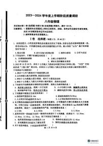 山东省临沂市兰陵县2023-2024学年八年级上学期11月期中物理试题