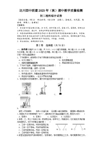 四川省达州市达川区四中联盟2023—-2024学年九年级上学期11月期中物理试题