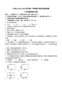 广东省韶关乐昌市2023-2024学年九年级上学期期中考试物理试题