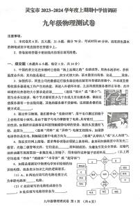 河南省三门峡市灵宝市2023-2024学年九年级上学期11月期中物理试题