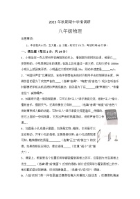 94，河南省南阳市桐柏县2023-2024学年八年级上学期11月期中物理试题