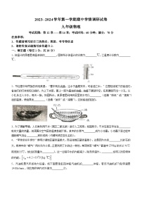 河南省周口市郸城县2023-2024学年九年级上学期期中考试物理试题