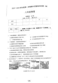 陕西省宝鸡市陈仓区2023-2024学年度上学期八年级物理期中考试试卷