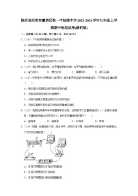 陕西省西安国际港务区铁一中陆港初级中学2023-2024学年九年级上学期期中物理试卷