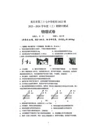 重庆市大渡口区重庆市第三十七中学校2023-2024学年八年级上学期11月期中物理试题