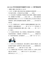 河南省焦作市高新区2023-2024学年九年级上学期期中物理试卷