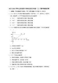 山东省济宁市鱼台县2023-2024学年九年级上学期期中物理试卷